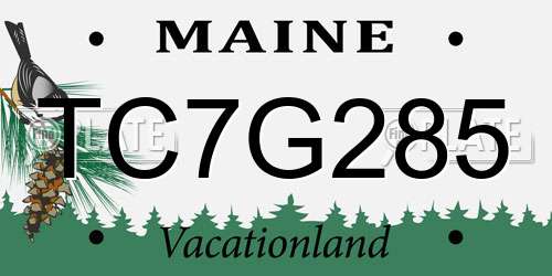 TC7G285 Maine License Plate