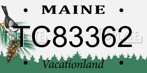TC83362 Maine License Plate