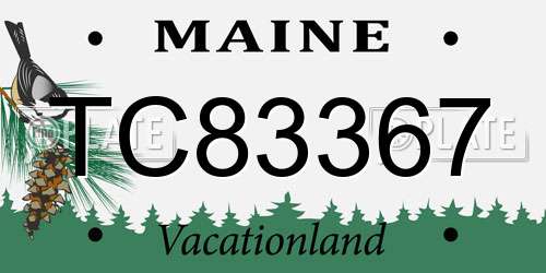 TC83367 Maine License Plate