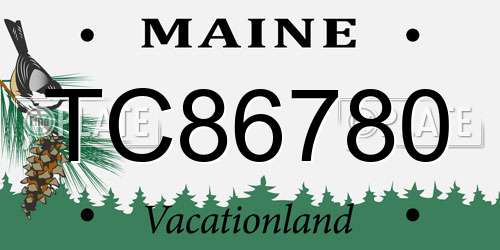 TC86780 Maine License Plate