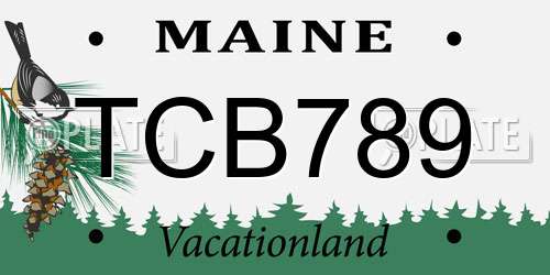 TCB789 Maine License Plate