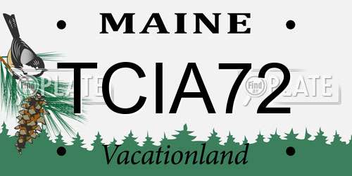 TCIA72 Maine License Plate