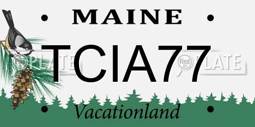 TCIA77 Maine License Plate
