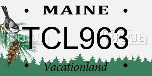 TCL963 Maine License Plate
