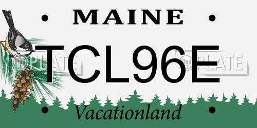 TCL96E Maine License Plate