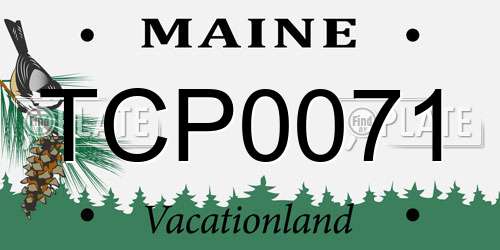 TCP0071 Maine License Plate