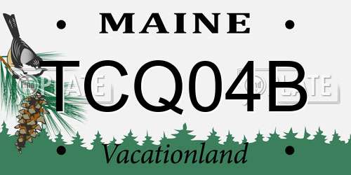 TCQ04B Maine License Plate