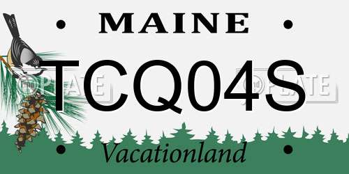 TCQ04S Maine License Plate