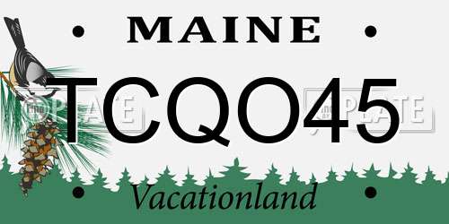 TCQO45 Maine License Plate