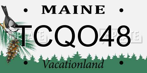 TCQO48 Maine License Plate