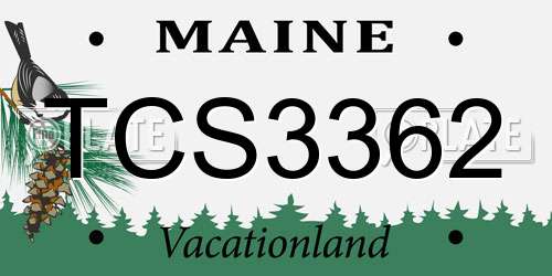 TCS3362 Maine License Plate