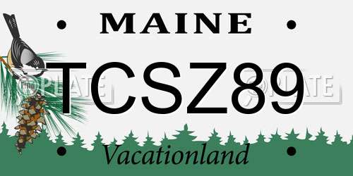 TCSZ89 Maine License Plate