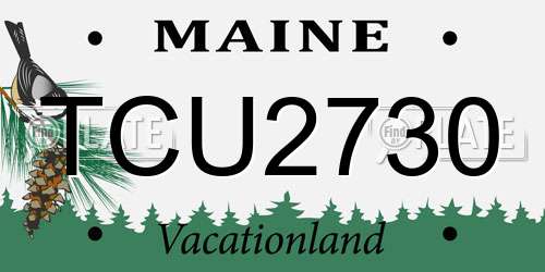 TCU2730 Maine License Plate