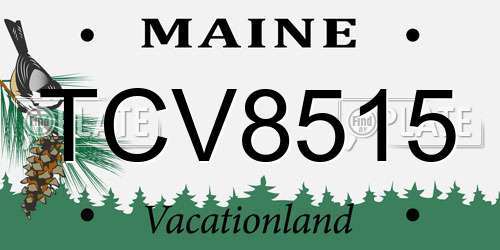 TCV8515 Maine License Plate