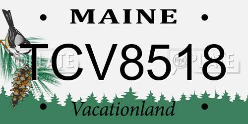 TCV8518 Maine License Plate