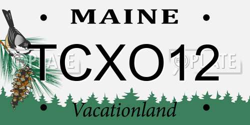 TCXO12 Maine License Plate
