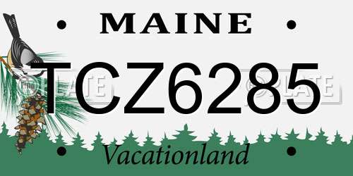 TCZ6285 Maine License Plate
