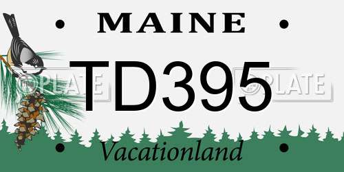 TD395 Maine License Plate