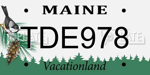 TDE978 Maine License Plate
