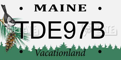TDE97B Maine License Plate