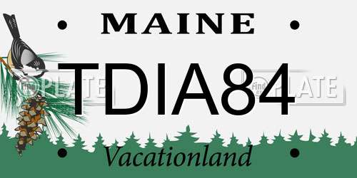 TDIA84 Maine License Plate