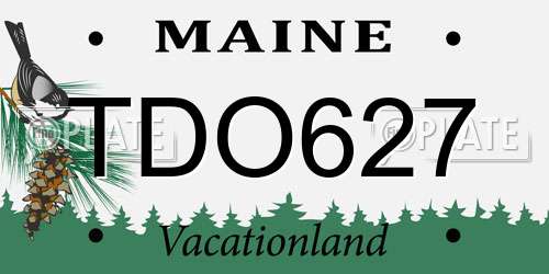 TDO627 Maine License Plate
