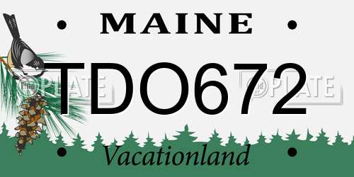 TDO672 Maine License Plate