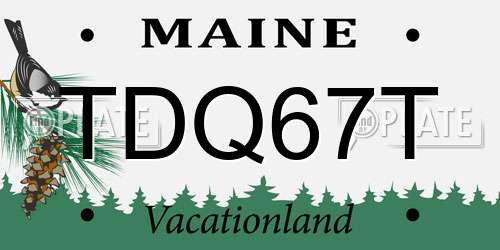 TDQ67T Maine License Plate