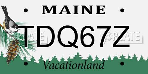 TDQ67Z Maine License Plate