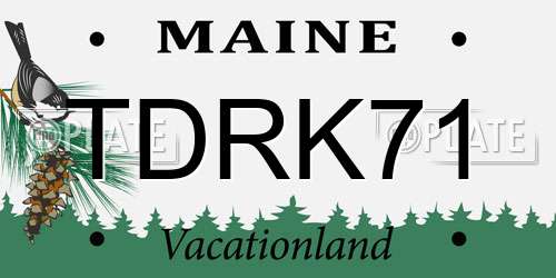 TDRK71 Maine License Plate