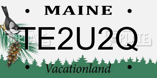 TE2U2Q Maine License Plate