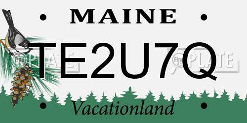TE2U7Q Maine License Plate