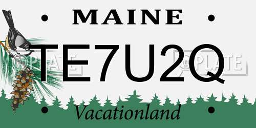 TE7U2Q Maine License Plate