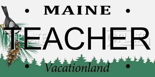 TEACHER Maine License Plate