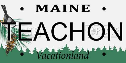 TEACHON Maine License Plate