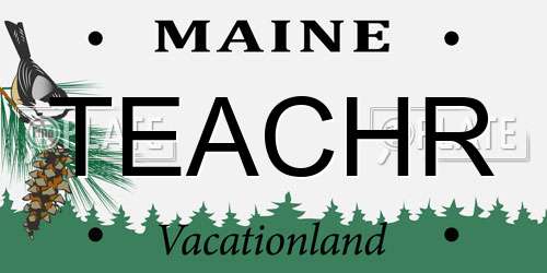 TEACHR Maine License Plate