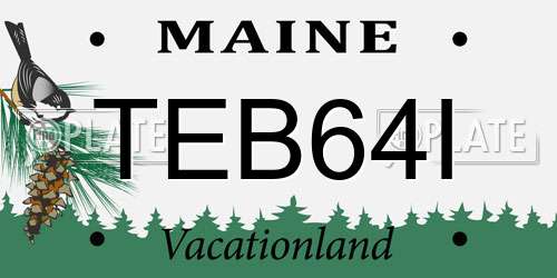 TEB64I Maine License Plate