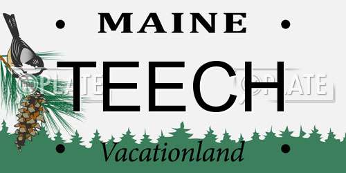 TEECH Maine License Plate