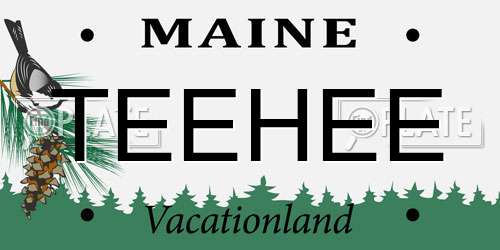 TEEHEE Maine License Plate