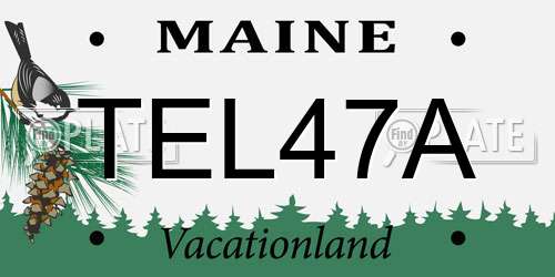 TEL47A Maine License Plate