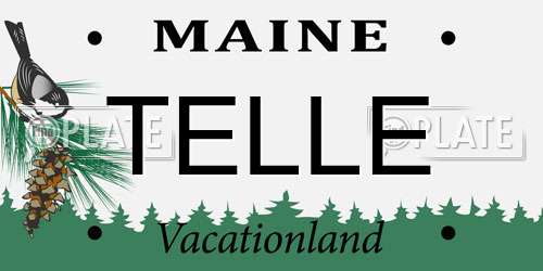 TELLE Maine License Plate