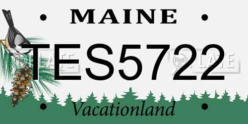TES5722 Maine License Plate