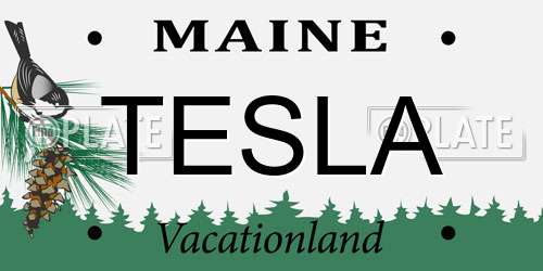 TESLA Maine License Plate