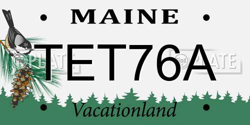 TET76A Maine License Plate