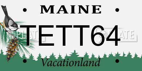 TETT64 Maine License Plate
