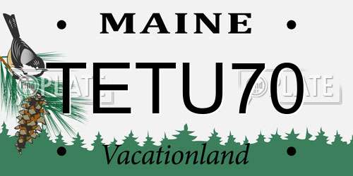 TETU70 Maine License Plate