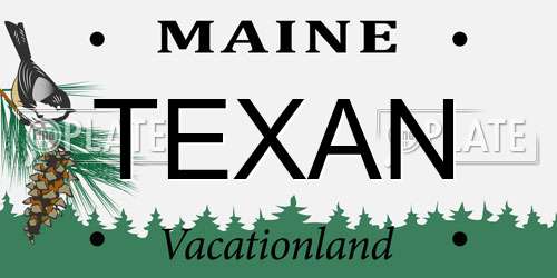 TEXAN Maine License Plate