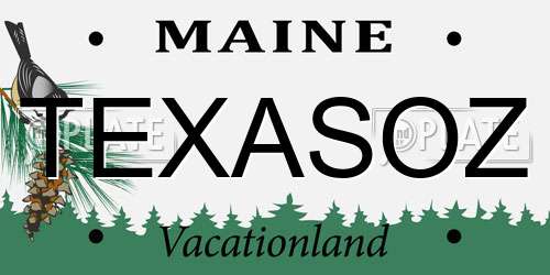 TEXASOZ Maine License Plate