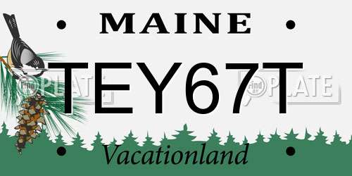 TEY67T Maine License Plate