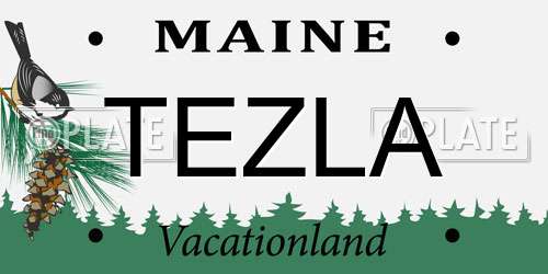 TEZLA Maine License Plate